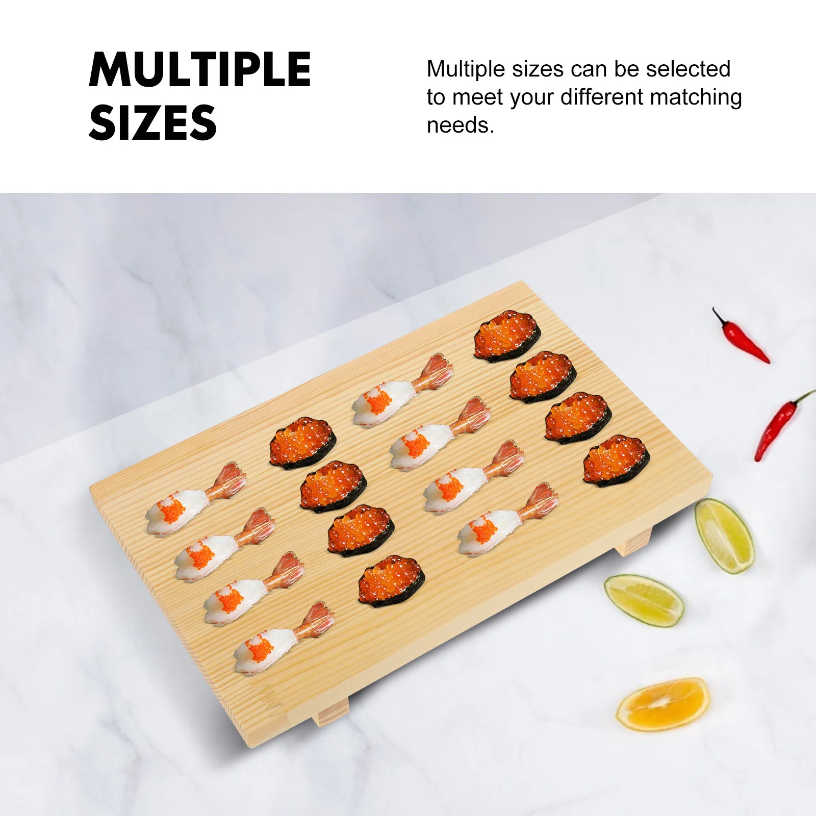 

Natural Wood Sushi Board Japanese Style Food Serving Tray Eco-Friendly Biodegradable Tableware For Sashimi Desserts Snacks