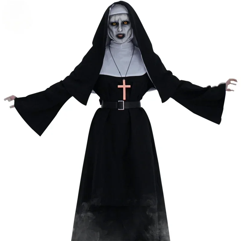 

The Nun Cosplay Costume Horror Films Cosplay Cross Ghost Halloween Costume The Conjuring Black Women Halloween Costume