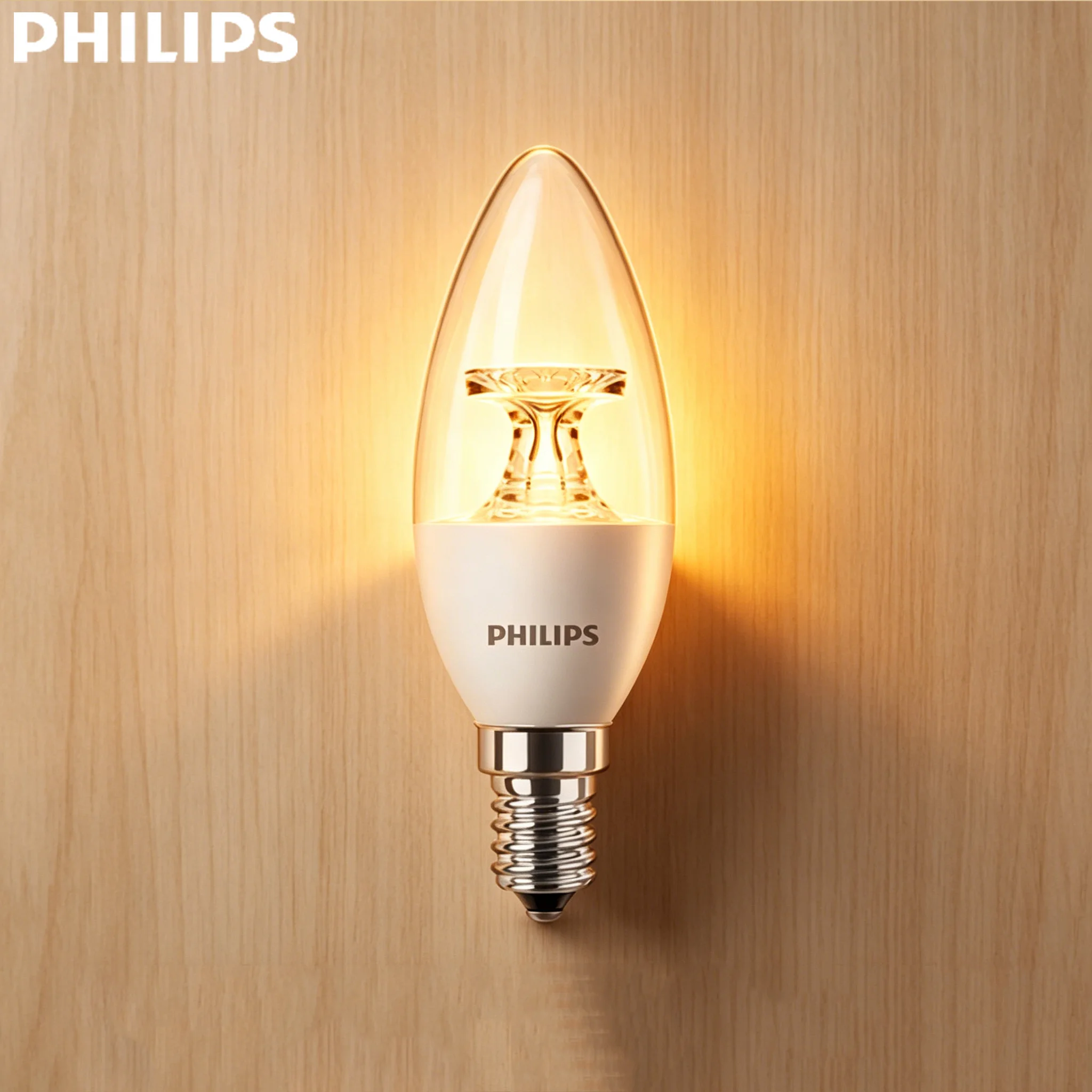 Philips Original MyCare Series B35 Clear LED Candle Light Bulb E14 Base 3.5W & 5.5W Option 2700K Warm White Comfort Lighting AC