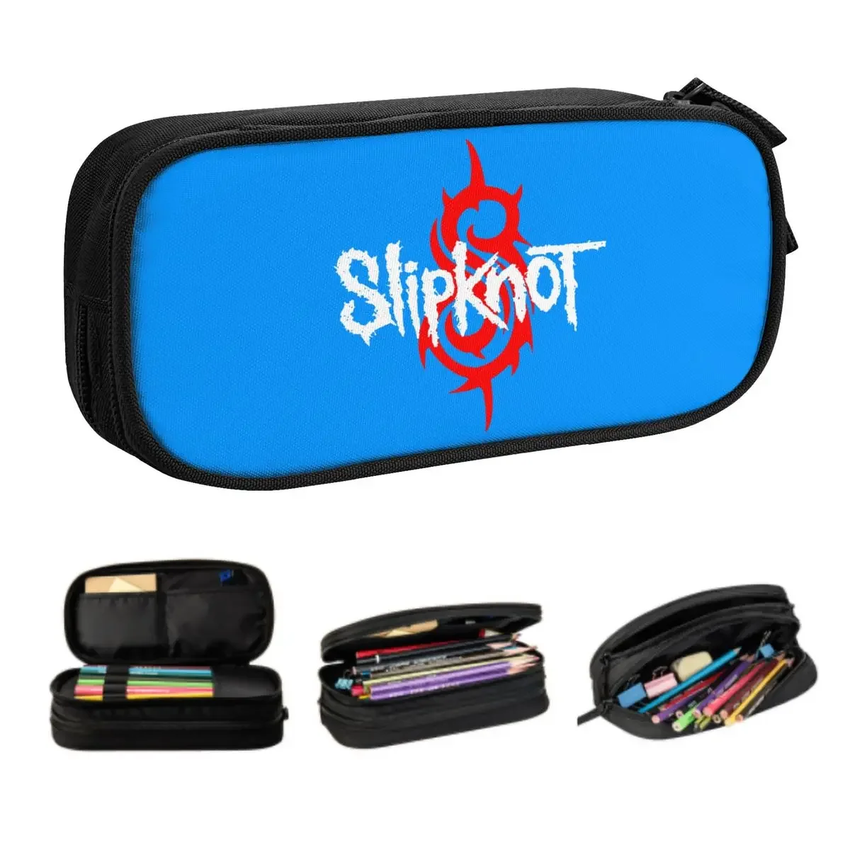 Custom Kawaii Slipknots Pencil Cases for Boy Girl Large Capacity Heavy Metal Rock Music Gift Pencil Bag School Supplies