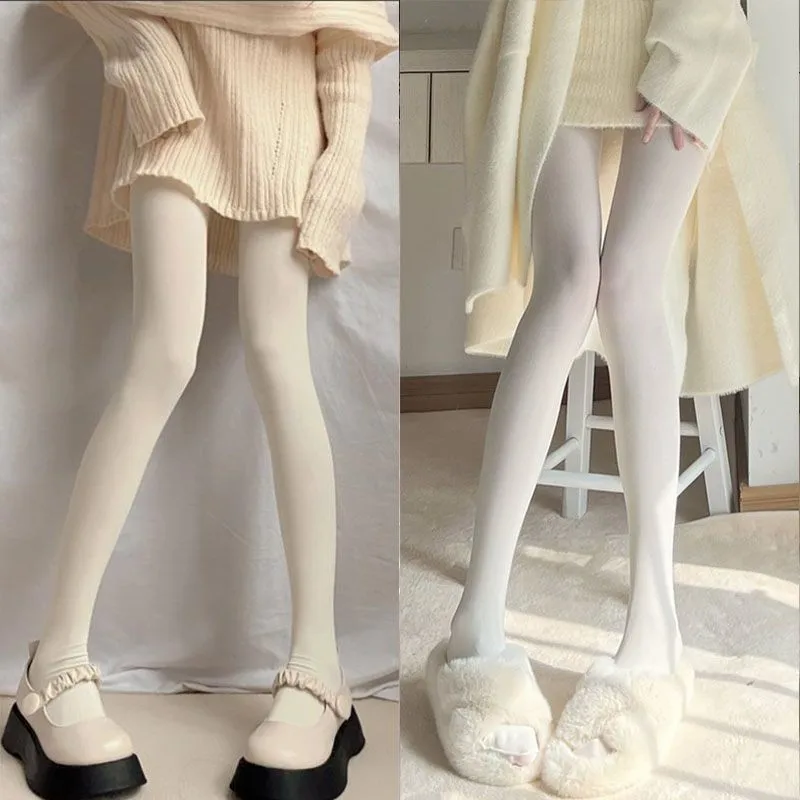 Summer Thin Anti‑Snag Milk‑White Sheer Tights For Girls Soft Fashion Pantyhose Stretch Hosiery For Student Daily Matching Looks