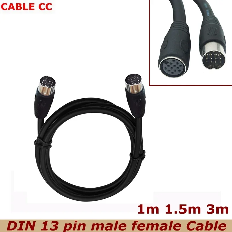 DIN 13 PIN Male to Female Electrical Signal Control Cable, UL2919 OD9.0MM 13 PIN Extension Cable (M-F) （M-M）