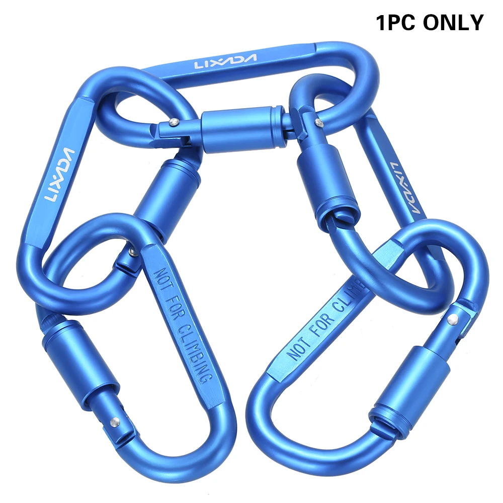 Lixada Aluminum Alloy D-ring Locking Carabiner Screw Lock Hanging Hook Buckle Keychain for Outdoor Camping Hiking