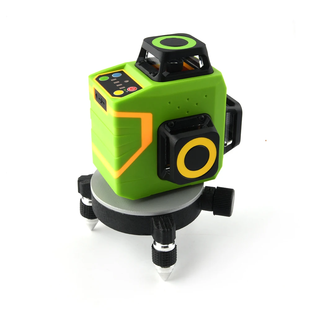 Heipoe 12 lines 3D Laser level green beam self-leveling laser tool with Remote control & lithium battery