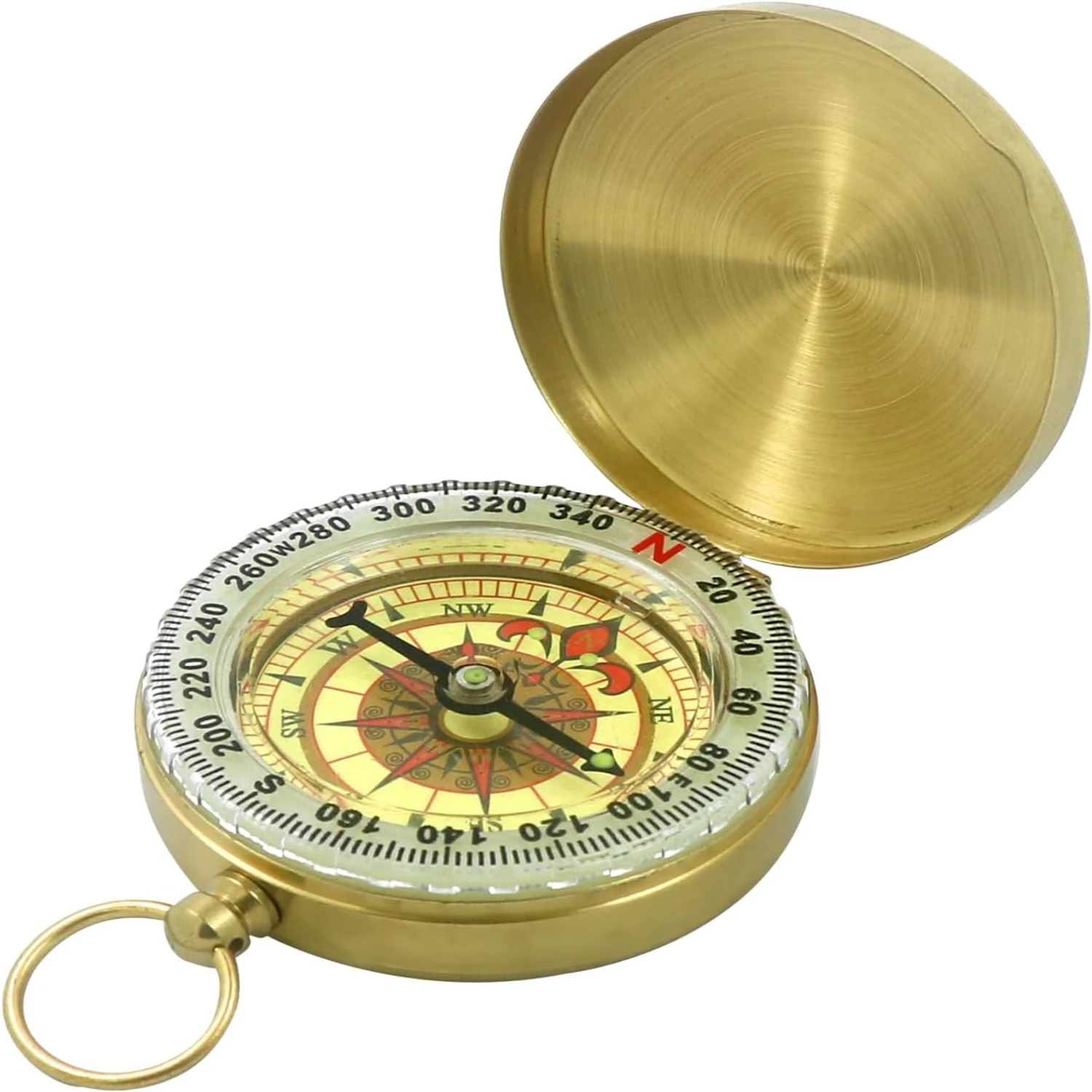 Vintage Antique Brass Pocket Compass for Camping, Hiking, Backpacking, Orienteering, and Navigation | Rare Vintage Toy Compass f