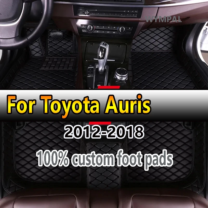 

Кожаные автомобильные коврики на заказ для Toyota Auris E180 2012 2013 2014 2015 2016 2017 2018, ковры, подушечки для ног, аксессуары