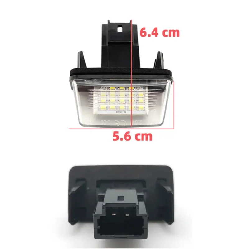 For Peugeot 206 207 307 308 406 407 5008 ABS White Car LED Number License Plate Light Trim Car Accessories