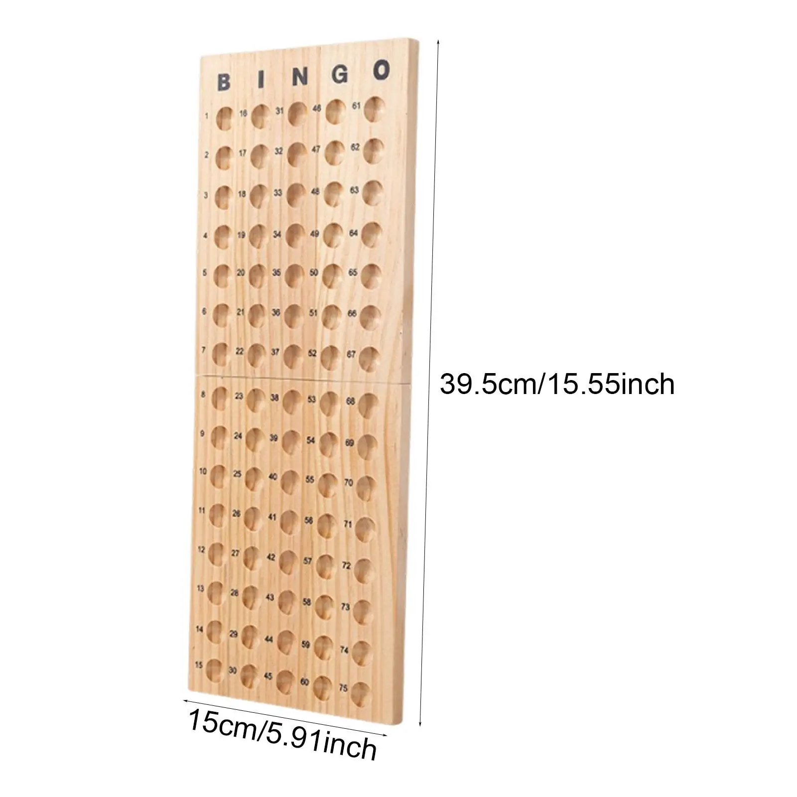 Wooden Bingo Board Ball Holder Portable Sturdy Counting Game Masterboard for Kids and Senior Parties