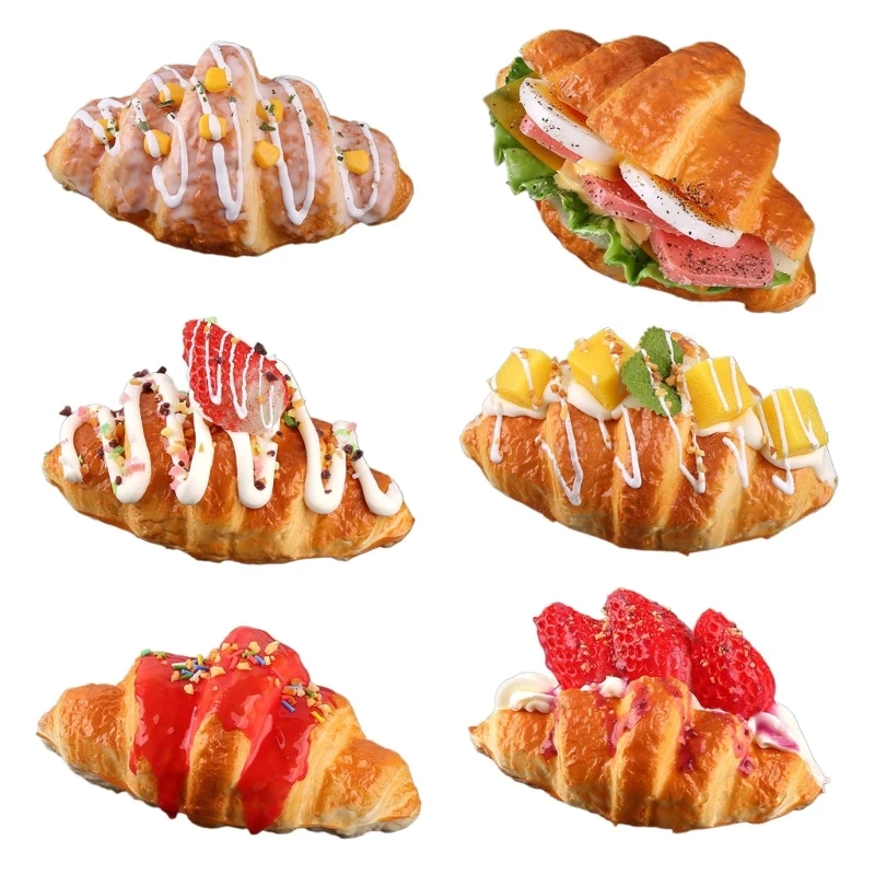 Artificial Croissants Fake Croissants Bread Simulation Realistic Dessert Simulation Toy for Bakery Display