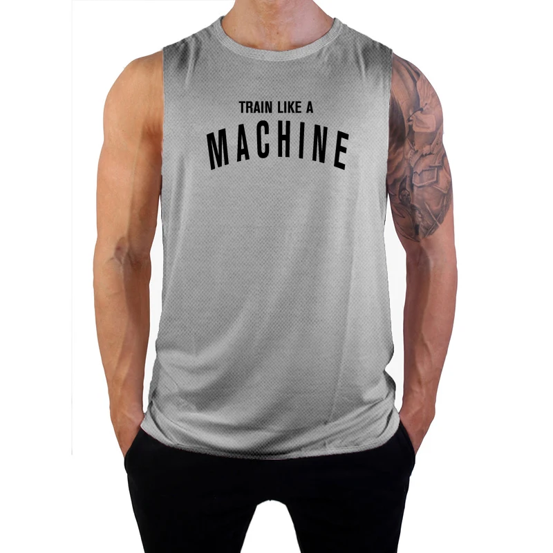 

Summer Gym Tank Top Mens Fitness Clothing Quick Dry Loose Bodybuilding Sleeveless Shirts Men Fashion Basketball Training Vest