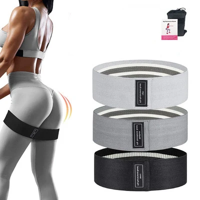 Women's 3-Pack Non-Slip Fabric Booty Workout Bands Set Custom Logo Hip Training Exercise Fitness Bands for Exercise