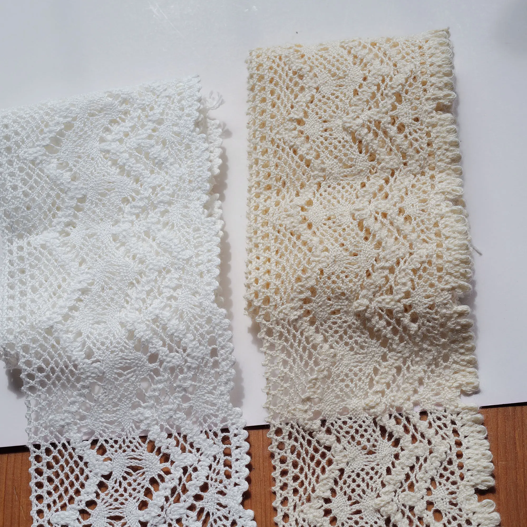 Cotton thread embroidery lace hollow skirt edge decoration clothing DIY accessories width 6.5cm X044