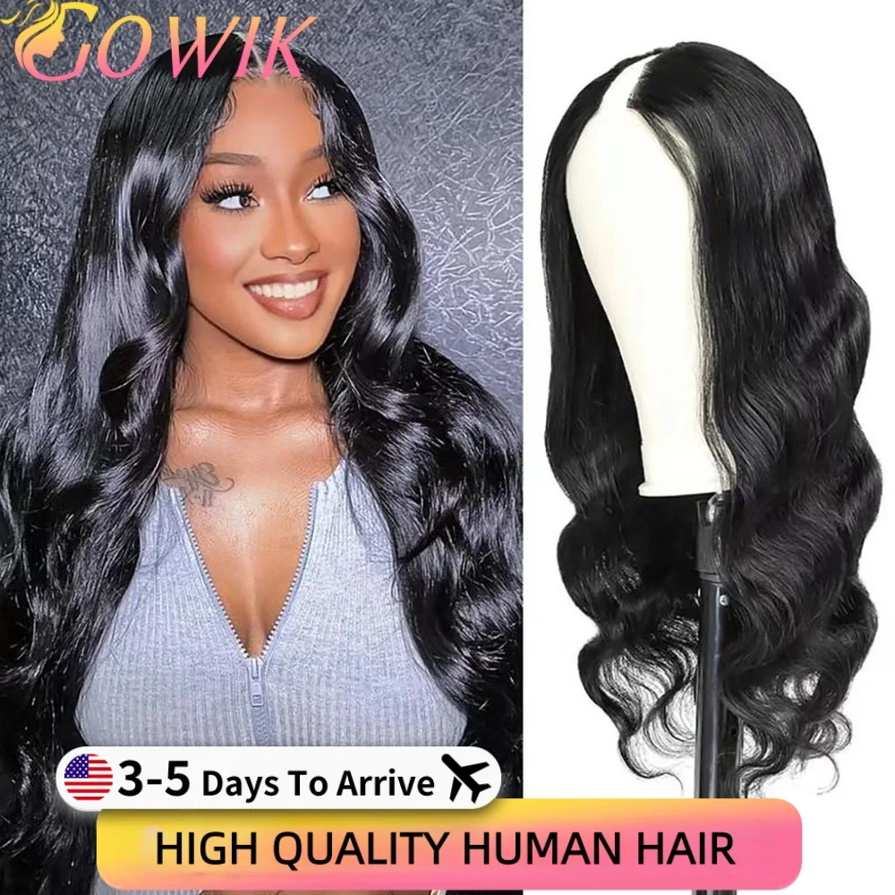 

V Part Wigs Human Hair Body Wave Glueless Wigs Human Hair Real Upgrade U Part Wigs No Sew in NO Glue Human Hair Wigs For Women