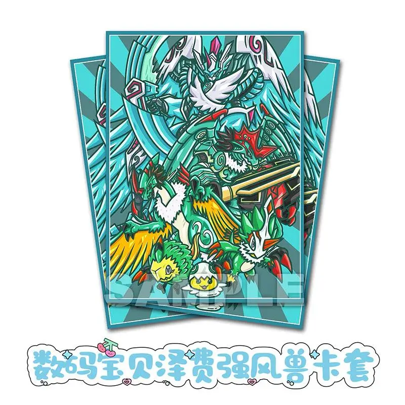 60pcs/set Digimon Adventure Galemon Zephagamon Card sleeve DTCG Anime Game Collection Card Protective Cover Gift Toys