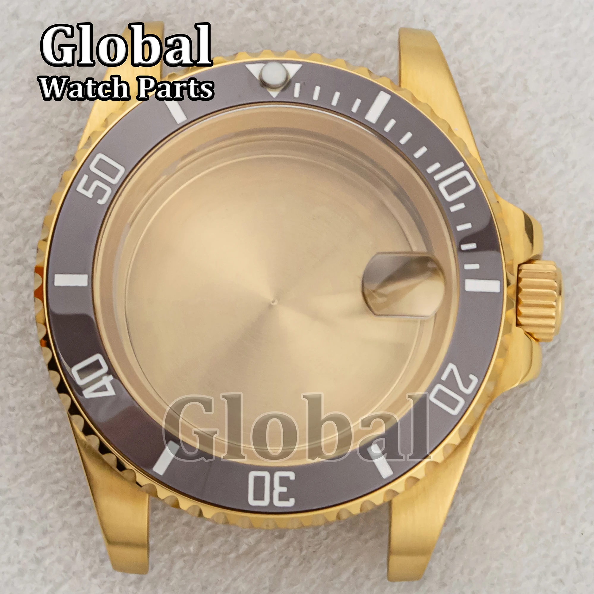 NH35 Case for SUB GMT Gold Stainless Steel Case Sapphire Glass Ceramic Bezel Modification Repair Watch Accessories Fit NH35 NH36