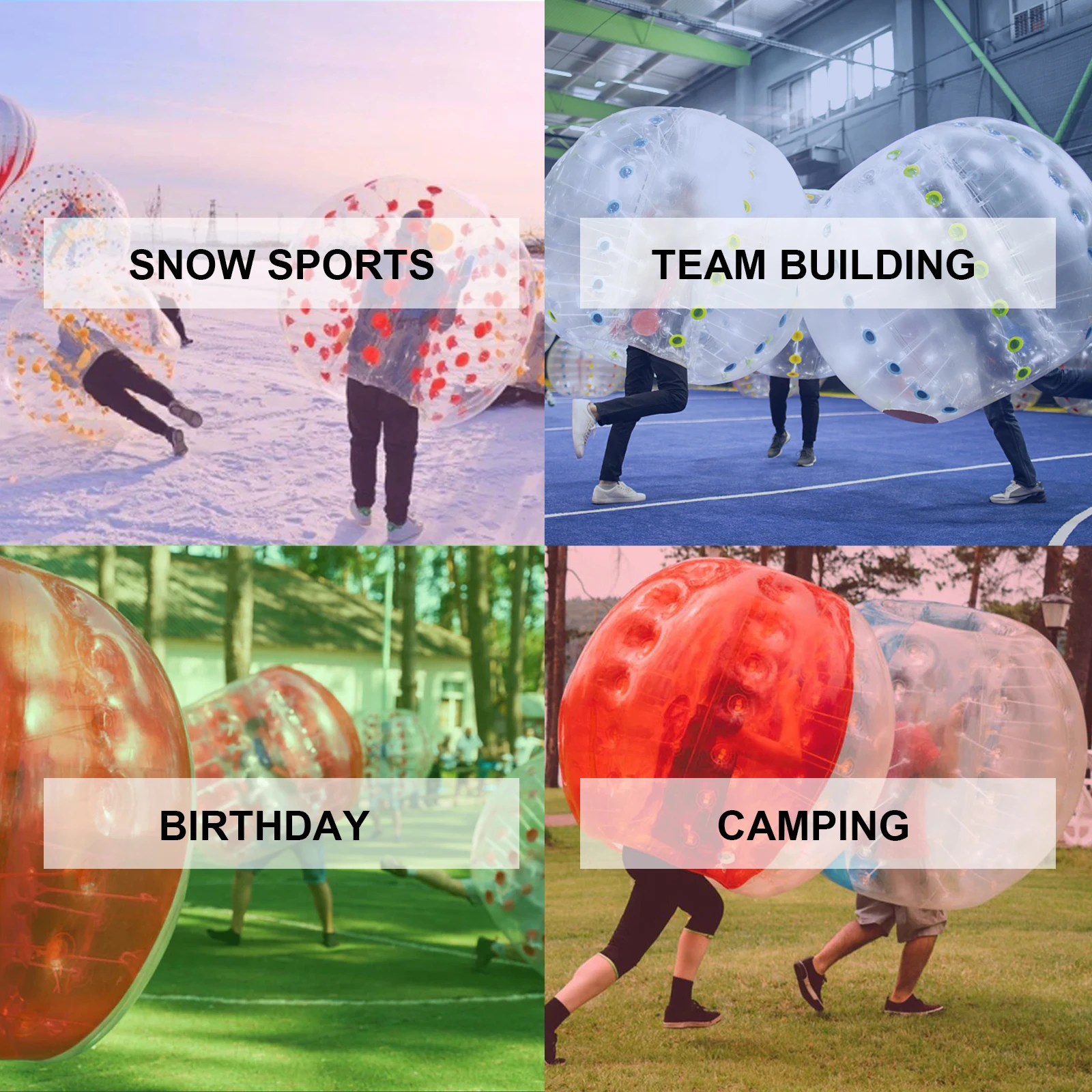 Guellin Pelota de Burbuja Bolas de Fútbol con Burbujas Bola Inflable de Zorb para los Niños y Adultos Inflatable Bumper Ball (2X1.5M)