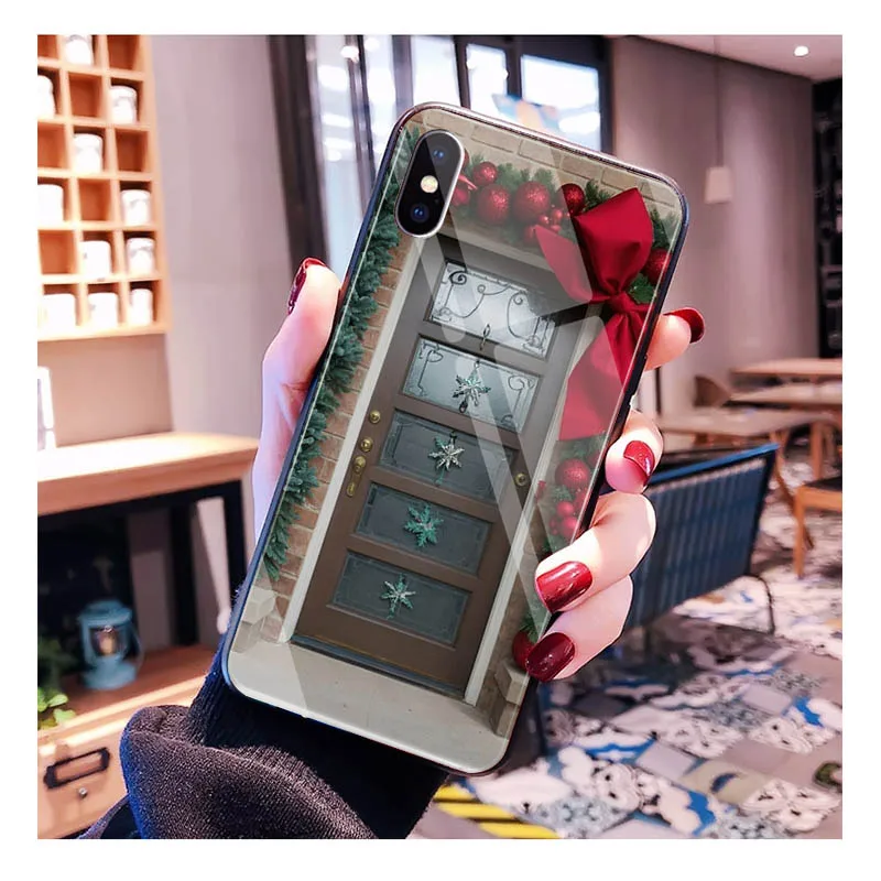 

Aesthetic Christmas Glass phone case For iPhone 17 Pro Max Air 17 16 15 14 13 Pro Max 15 16 Pro 15Plus Case