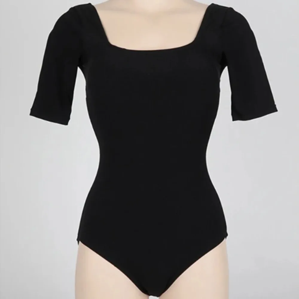 

Korean Version Solid Color Hollow Out Swimsuit Slim Design Mesh Cut Backless Swimsuit High Waist Short Sleeve Swimwear Lady Wear