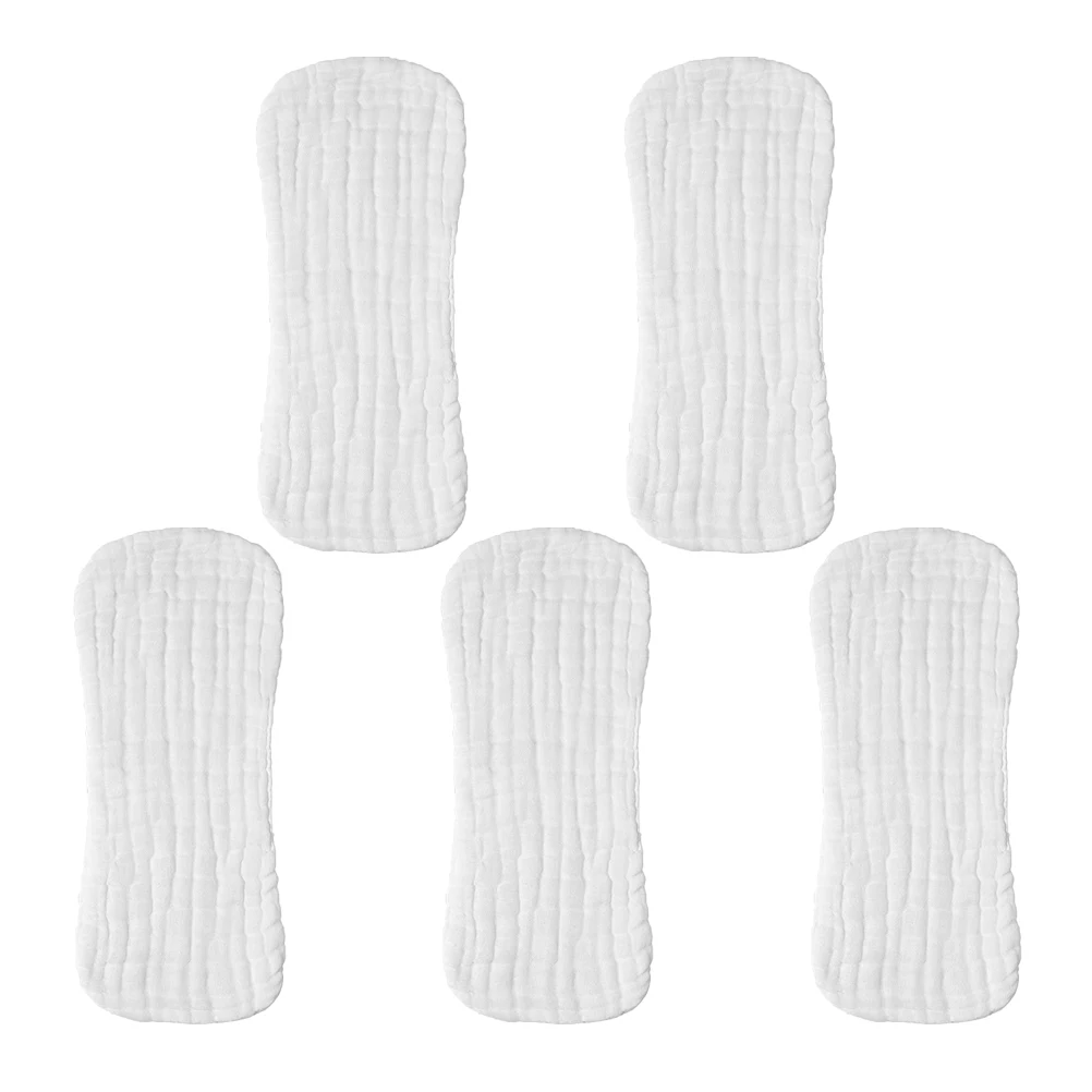 

5pcs Liners Newborn Reusable Cloth Breathable Absorbent Pure Cotton Baby Washable 0-24 Months Soft Home Travel Use