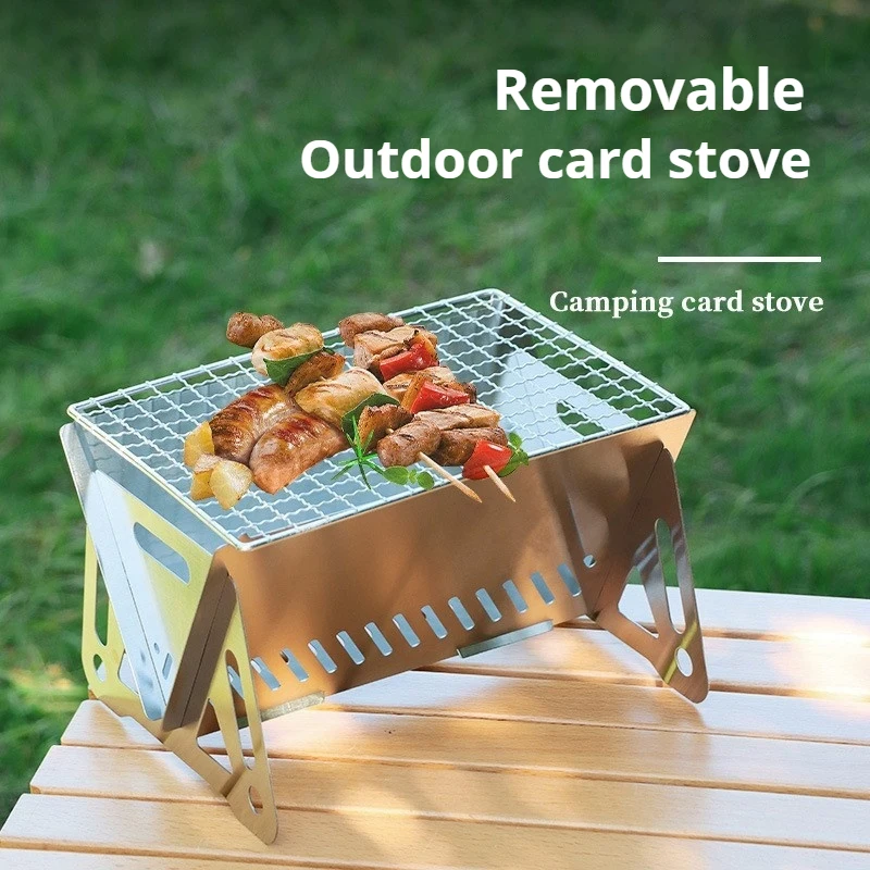 

Outdoor Stainless Steel Stove Barbecue Grill Portable Outdoor Detachable assembly carbon Folding Firewood Barbecue Camping Stove