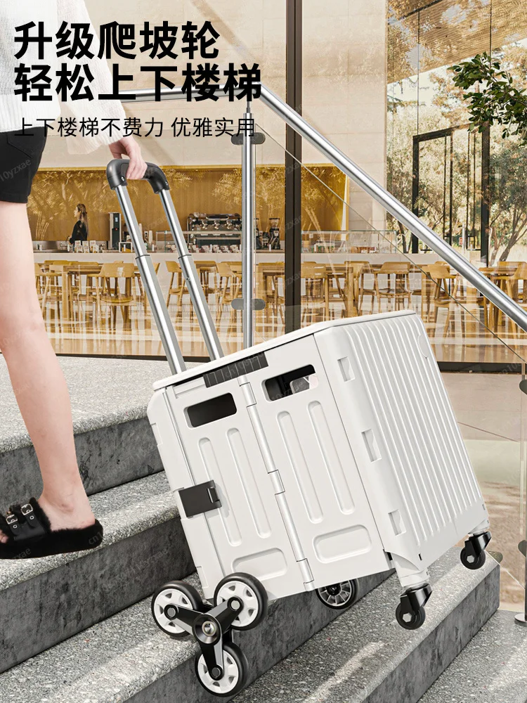 Shopping Small Folding shopping cart Household portable pickup Express trolley Hand Camping Stall car