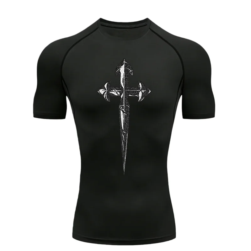 Cross Design 2026 Men's Sports T-shirt Training Fitness Men's Gym T-shirt Men's Sports T-shirt for Fitness Gym Wear