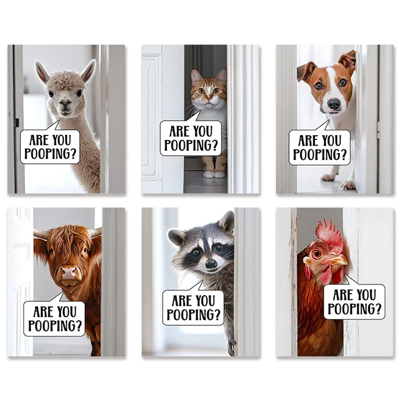 Cute Moving ‘Are You Pooping?’ Art Creative Poster  Modern Trend Toilet Bathroom Home Canvas Painting Decorative Wall Art