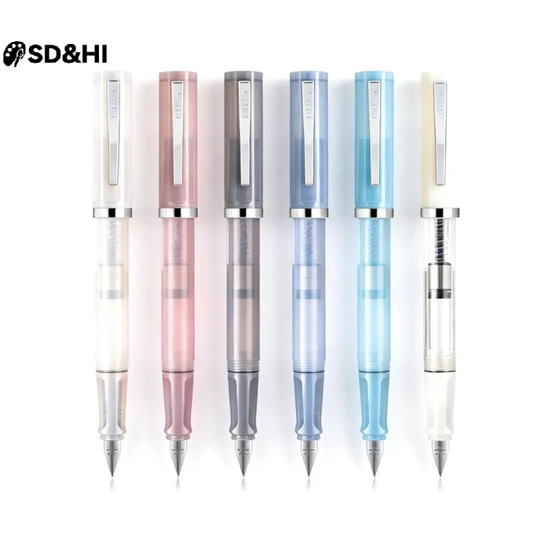 58D Fountain Pen 6 Colors F EF Nib Ink Pen Writing Calligraphy Pen School Office Supplies Stationery PK MAJOHN HONGDIAN
