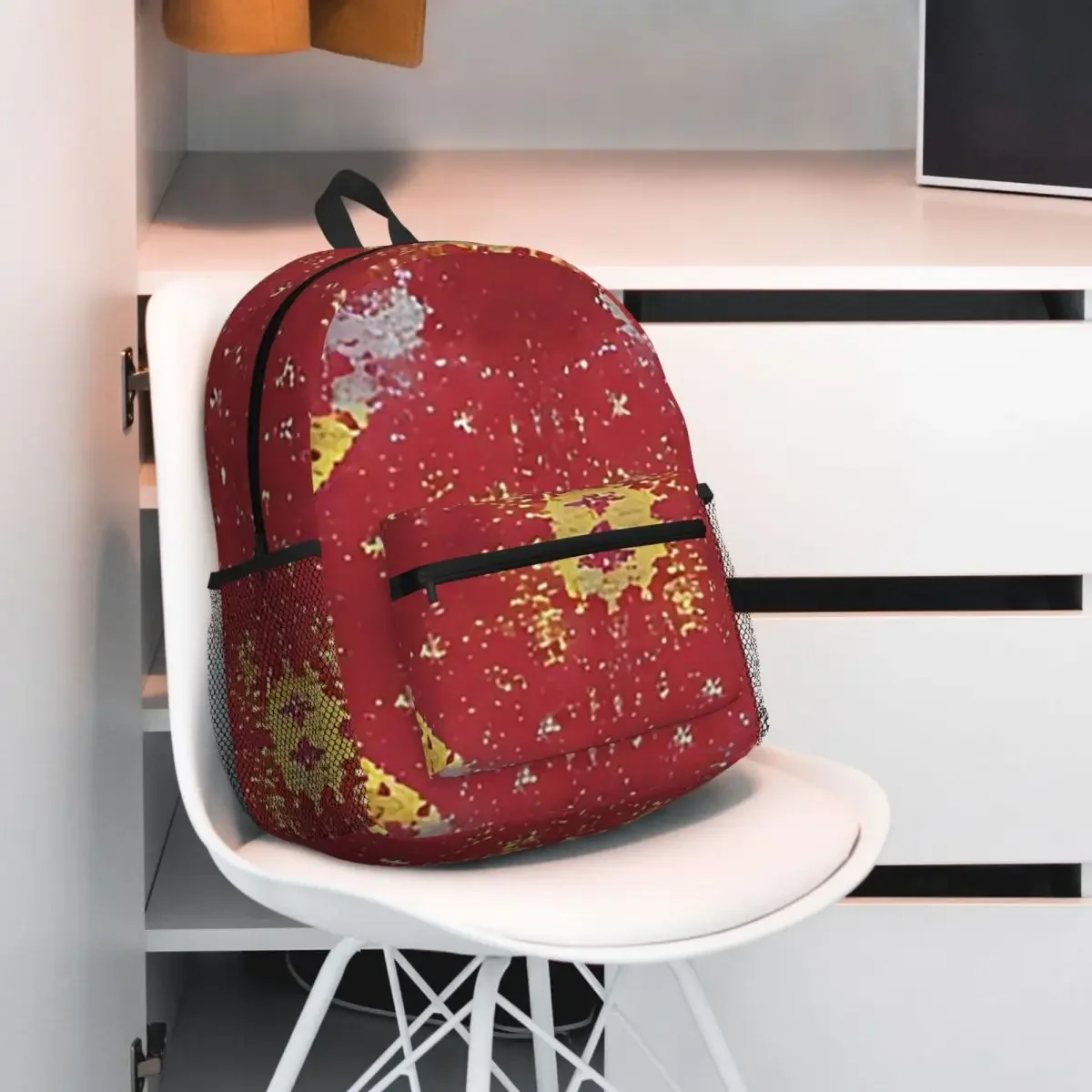 

Красный, серый и желтый рюкзак Tye Dye, рюкзак большой вместимости, детская сумка для книг, школьная сумка, сумки на плечо для мужчин и женщин