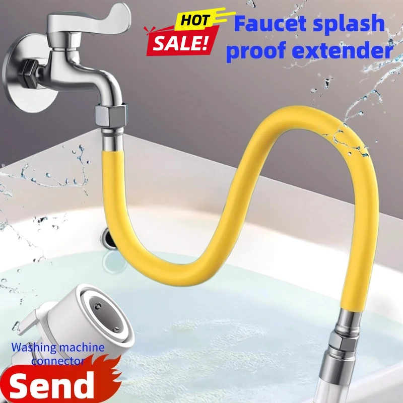 

Гибкий удлинительный шланг для смесителя, универсальный брызгозащищенный адаптер для кухонных и ванных комнатных раковин, регулируемая двухскоростная насадка