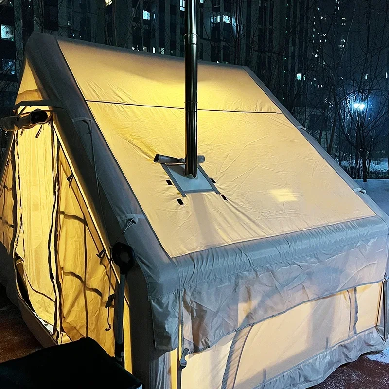 

Kamp Cadiri 3 5 Person White Cotton Oxford Waterproof Outdoor Air Inflatable House Cabin Family Camping Tent For Picnic