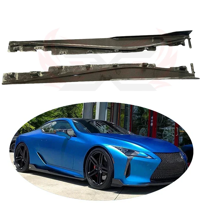 Dry Carbon Fiber Side Skirts T Style Side Door Panel Trim For Lexus LC500 LC500H Exterior Body Kit