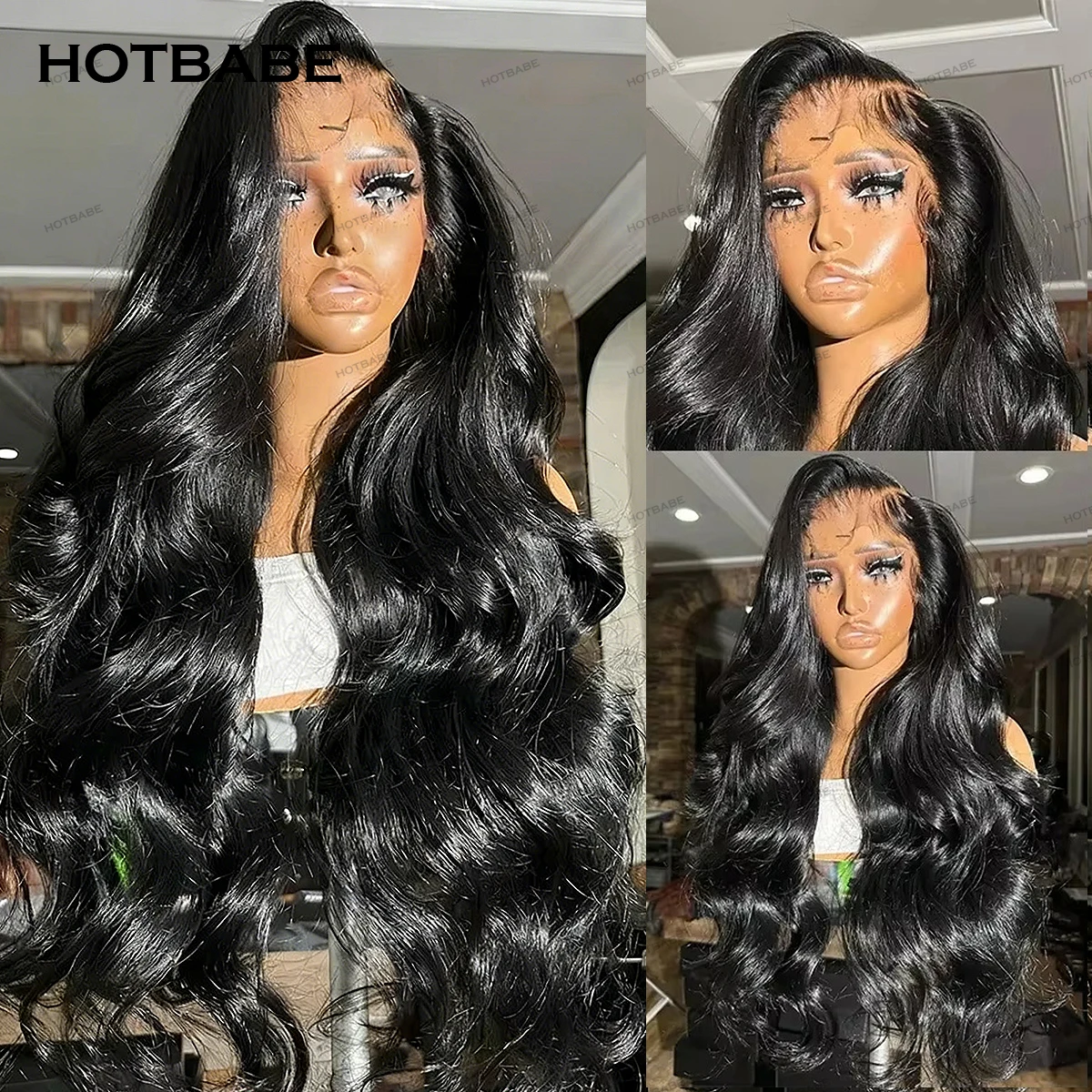

400% Density 13x6 HD Lace Wigs Frontal Wig Preplucked Body Wave Glueless Wigs Human Hair 360 HD Lace Transparent Wig Wear And Go