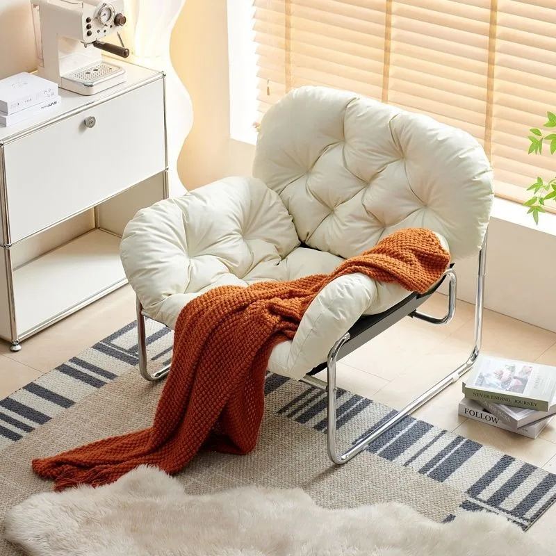 Single Sofa Chair Minimalist Light Luxury Living Room Lazy Casual Cream Medieval Bauhaus Style Retro Chair image 3