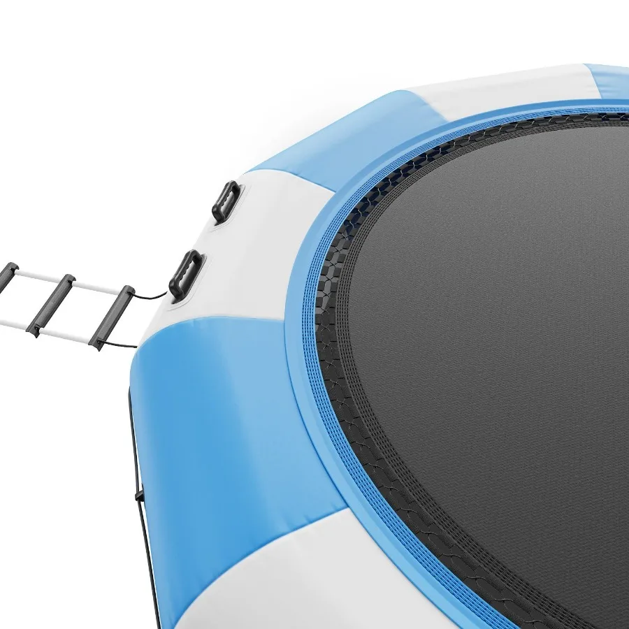 

Надувной водный батут 15 футов, портативная платформа для плавания и прыжков с 3-ступенчатой лестницей и электрическим воздушным насосом