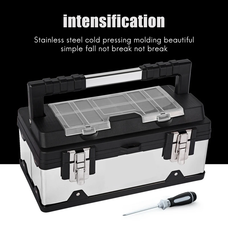 1 Piece 14-Inch Stainless Steel Toolbox Hardware Portable Electrician Household Multifunction