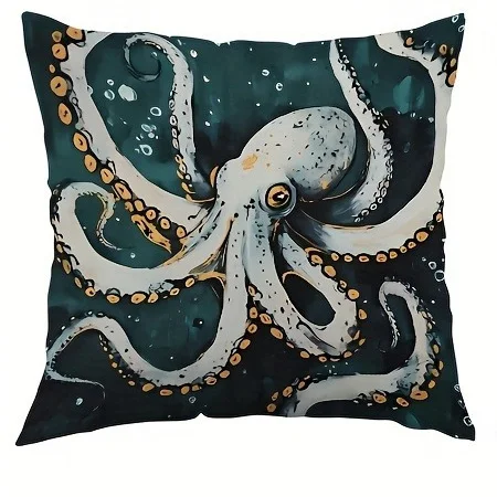 Colorful Octopus Patterns Double-sided Printed pillow cover Short plush Suitable living rooms bedrooms sofas throw cushion cover