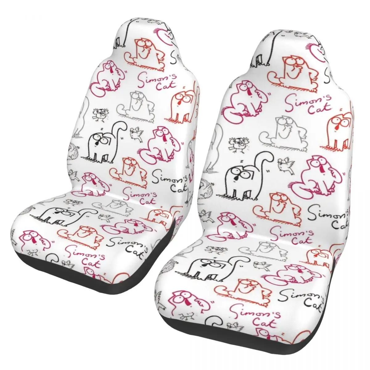 

Simons Cat Humorous Cat Universal Car Seat Cover for most cars Travel Seat Covers Polyester Car Accessories