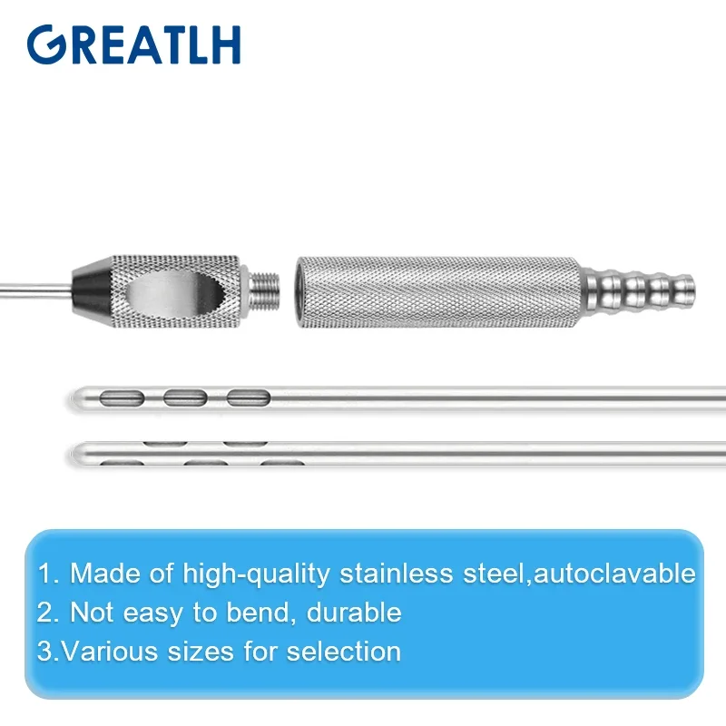 Liposuction Cannula with Threaded Handle S-shaped Holes Needle for Fat Harvesting Liposuction Surgical Tool