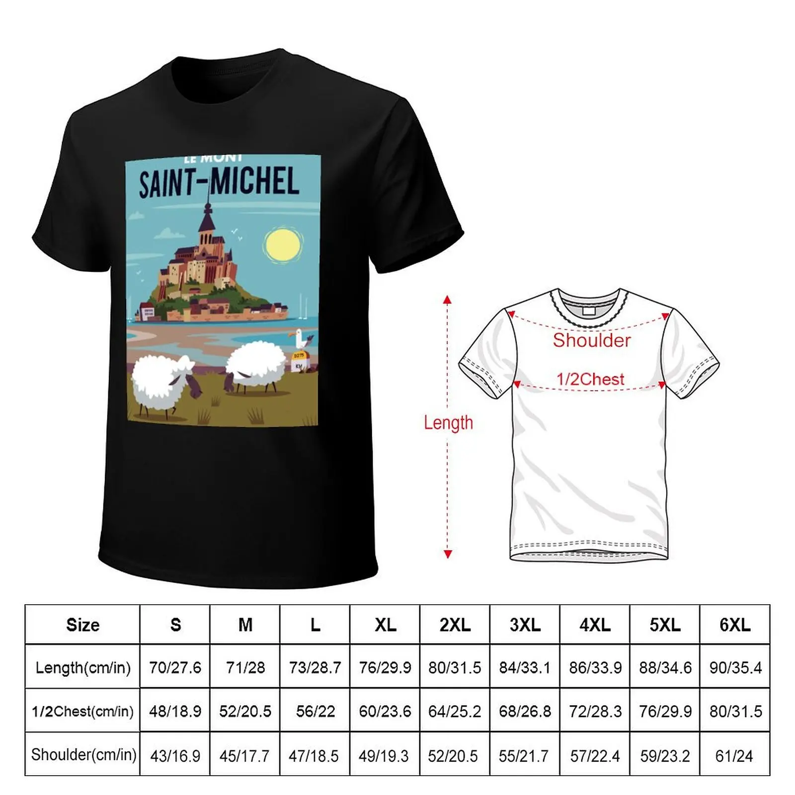 Le Mont Saint Michel poster T-Shirt t shirt man luxury T-Shirt