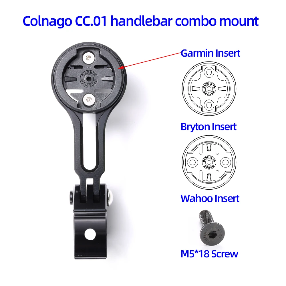 Road Bike Combo Mount Holder Bracket Support for Garmin Wahoo Bryton Campatible with Colnago C68 V4RS CC.01 Integrated Handlebar