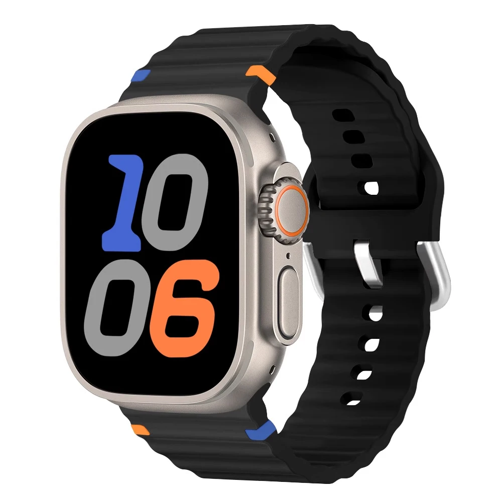 Silicone Strap for Apple Watch Ultra 2 Band 49mm 46mm 45mm 42mm 44mm 40mm 41mm Correa Bracelet iWatch Series 10 9 8 6 7 5 SE