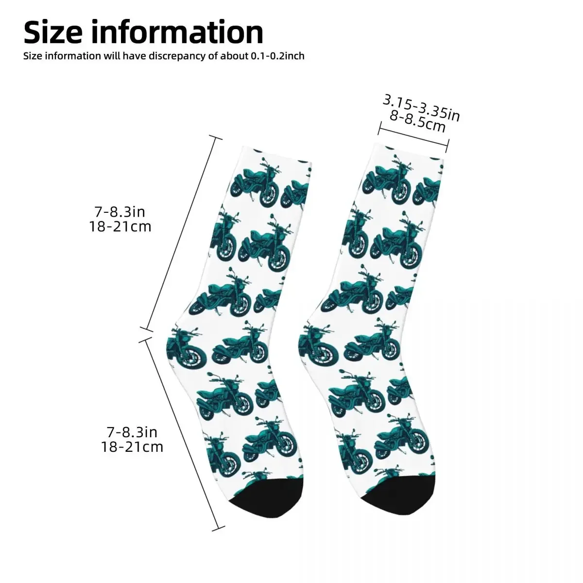 Blue Motorcycle Socks Harajuku Sweat Absorbing Stockings All Season Long Socks Accessories for Man's Woman's Birthday Present