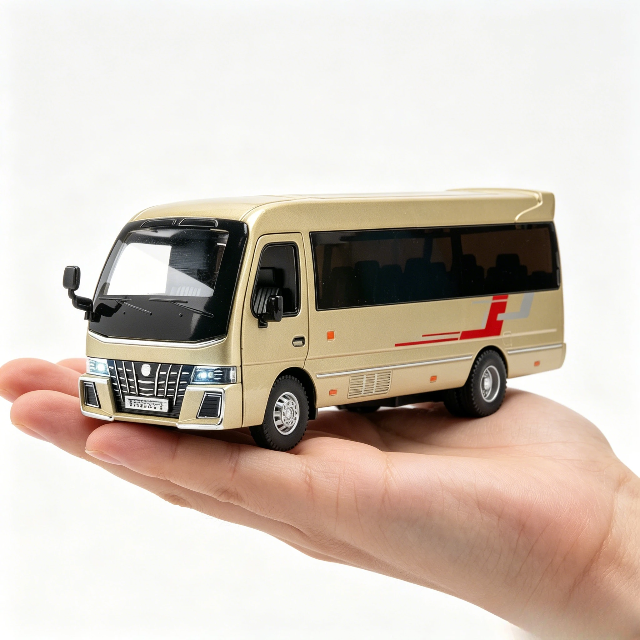 

1:32 Scale Coaster Business Bus Model Toy Car Diecast Metal Sound Light Pull Back Vehicle Model Toys Gifts for Boys