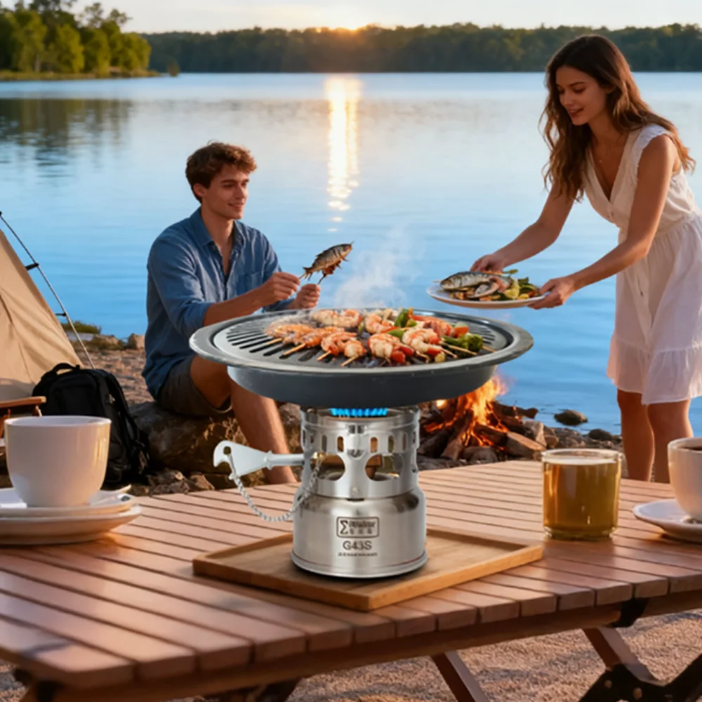IWALKER G43S Kochset Campingkocher Gasbrenner Geräuscharmer Brenner mit Aufbewahrungstöpfen für Reisen Picknick Notfälle – Detail 20