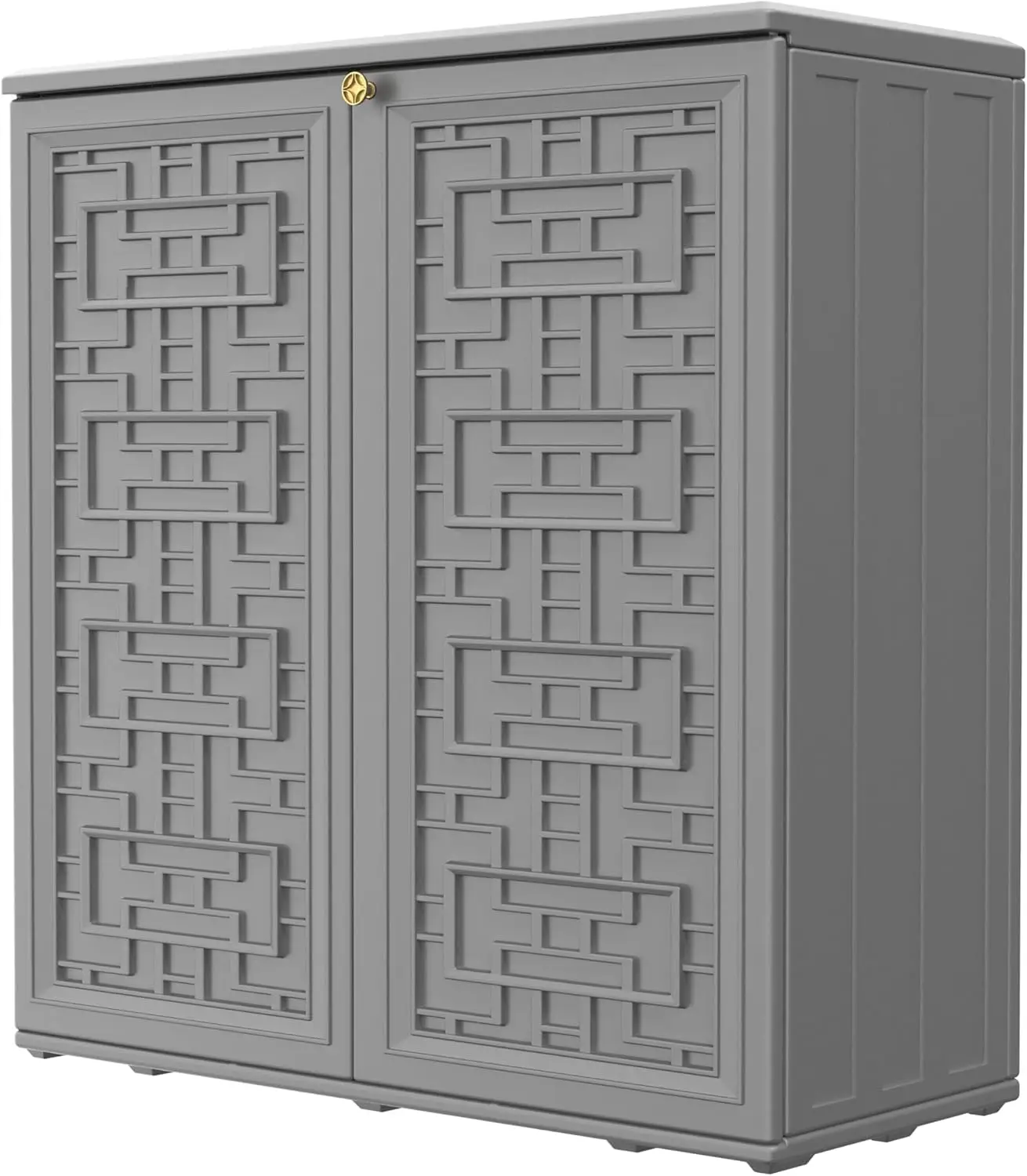 

Resin Storage Cabinet with Doors and 1 Shelf,Indoor &Outdoor Deck Box Waterproof for Patio Furniture Cushions,Garden Tools,Pool