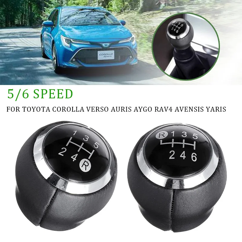 5/6 Speed Car Gear Lever Shift Knob  Cover Shifter Stick Handball Leather For Toyota Corolla RAV4 Avensis Yaris Verso Auris Aygo