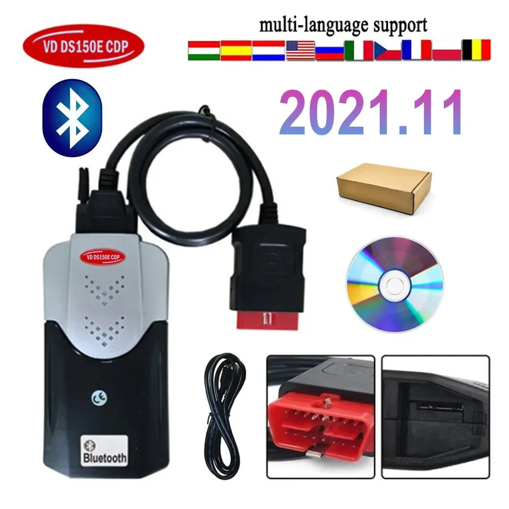 2024 Latest Scanner 2021.11 NEW Keygen Vd Ds150e Cdp Pro With Bluetooth For TNESF DELPHIS ORPDC Obd2 Car Truck Diagnostic Tools