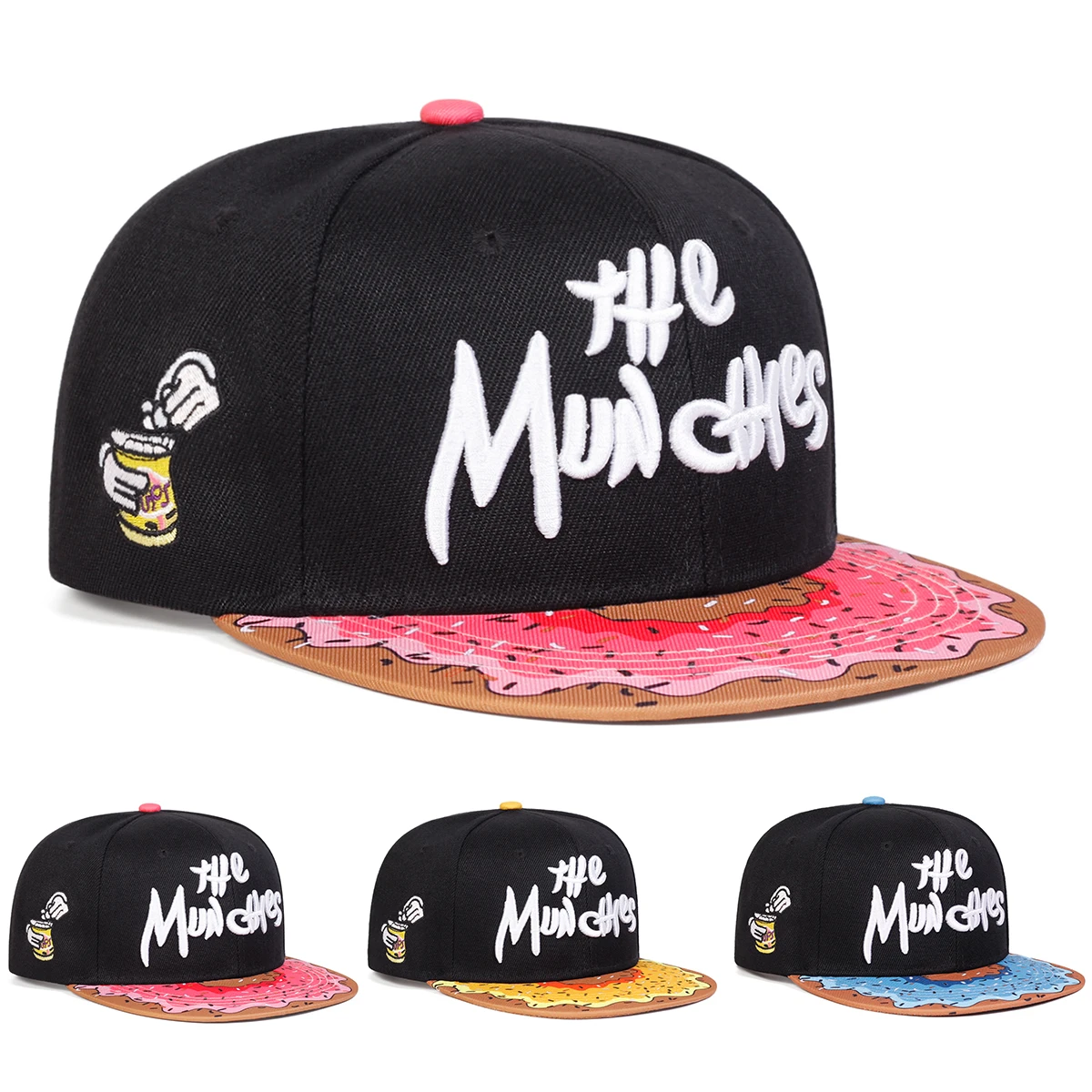 Unisex THE MUNCHIES Embroidery Hip-hop Hats Spring Autumn Outdoor Adjustable Casual Baseball Caps Sunscreen Hat