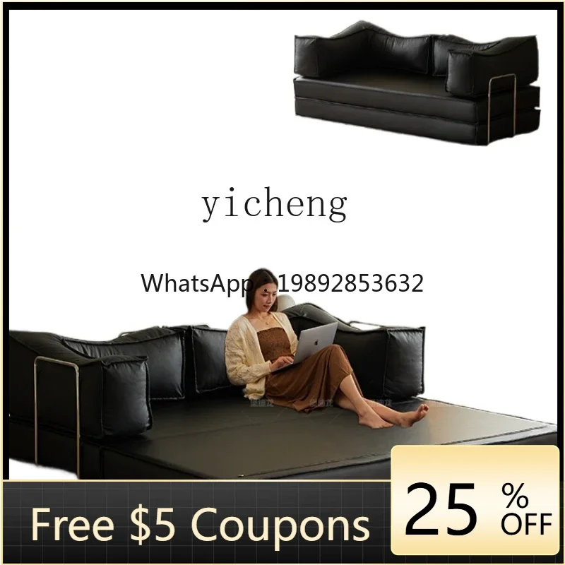 1 leather sofa bed folding dual-purpose living room sofa bed dual-purpose double triple folding sofa